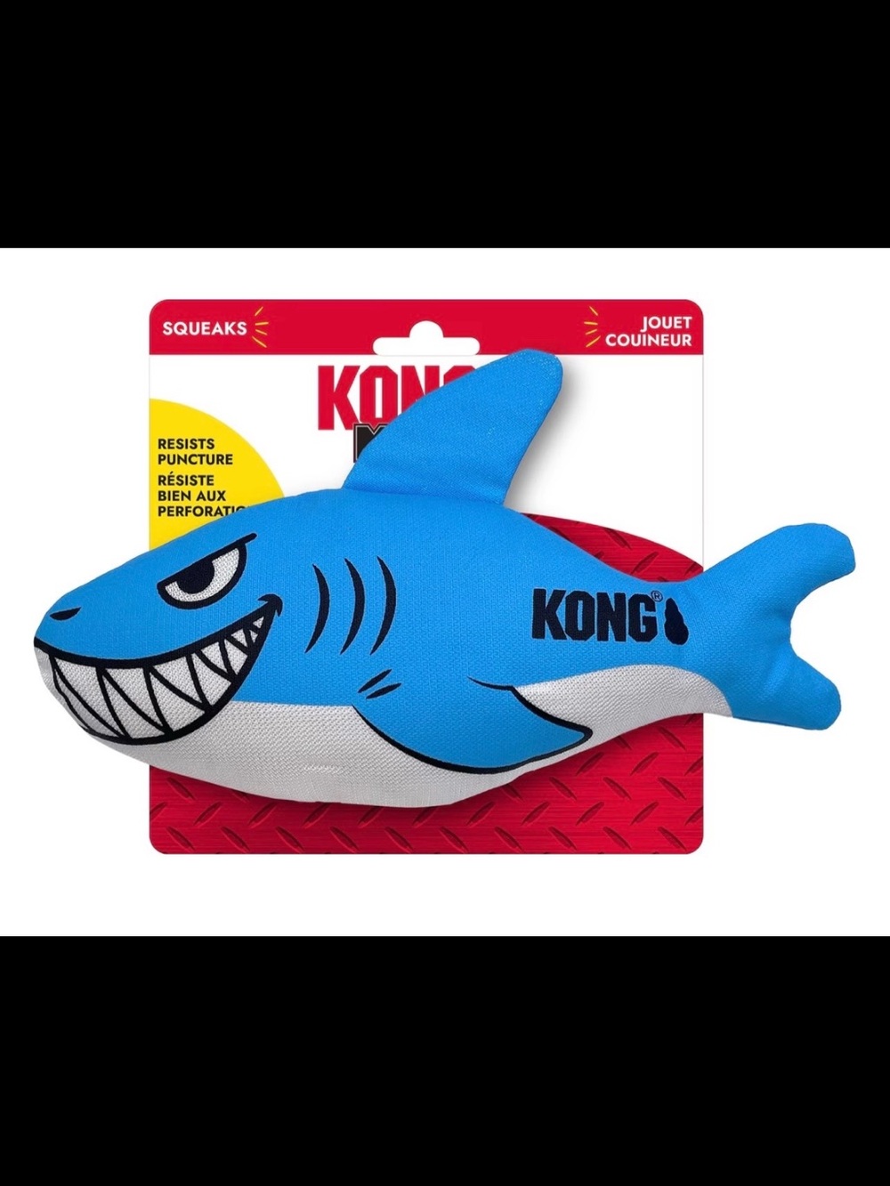 KONG Blue Shark Squeaky Dog Toy